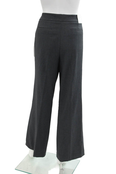 Calvin Klein Womens Four Pocket Mid-Rise Wide Leg Pants Trousers Gray Size 12