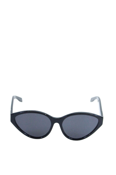 Westward Leaning Womens Oval Cats Eye Sunglasses Black Plastic