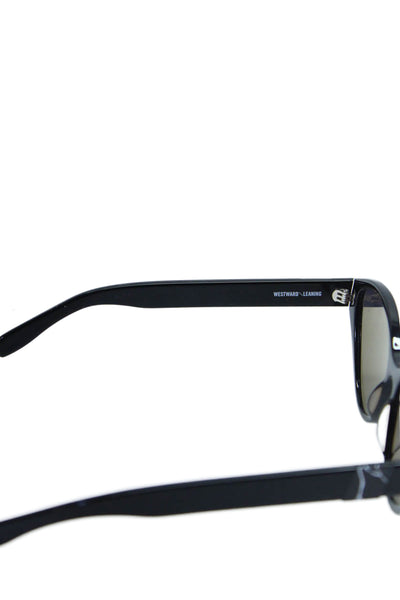 Westward Leaning Womens Oval Cats Eye Sunglasses Black Plastic