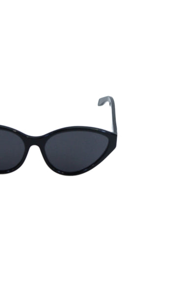 Westward Leaning Womens Oval Cats Eye Sunglasses Black Plastic