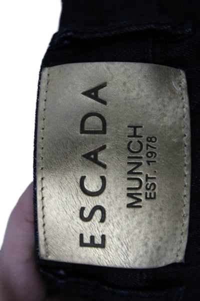 Escada Womens Cotton Buttoned Dark Wash Mid Rise Skinny Jeans Blue Size 24