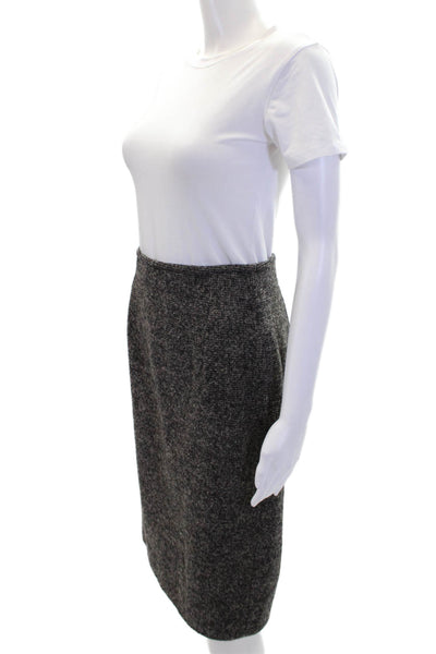 Max Mara Womens Wool Spotted Print Zipped Lined Straight Skirt Gray Size 8