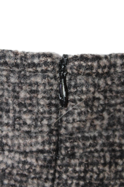 Max Mara Womens Wool Spotted Print Zipped Lined Straight Skirt Gray Size 8