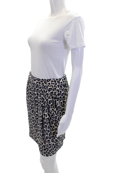 Max Mara Womens Wool Spotted Print Zipped Lined Straight Skirt Gray Size 8