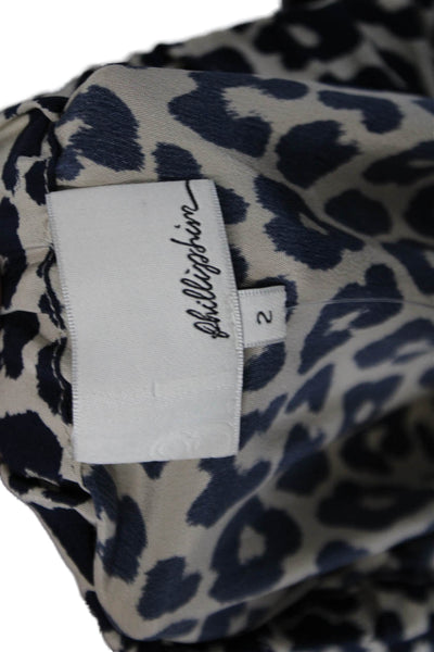 3.1 Phillip Lim Womens Navy Animal Printed Double Pocket Mini Skirt Beige Size 2