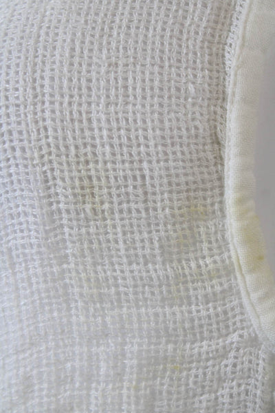 Sunday Womens Short Sleeve Keyhole Open Knit Cover Up Dress White Size Small