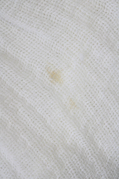 Sunday Womens Short Sleeve Keyhole Open Knit Cover Up Dress White Size Small