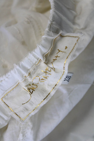 Jens Pirate Booty Womens Open Back Square Neck Embroidered Romper White Size XS