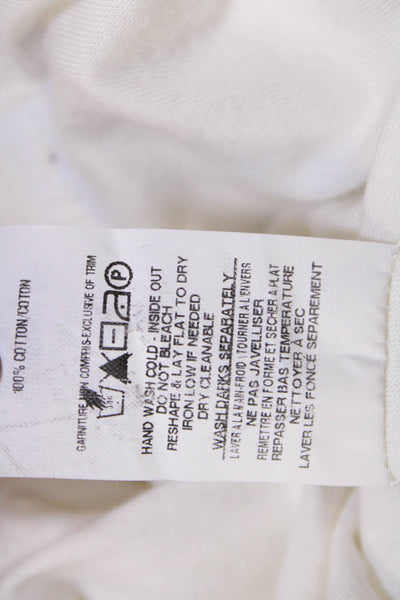 The Range Womens Long Sleeve Scoop Neck Tee Shirt White Cotton Size Extra Small