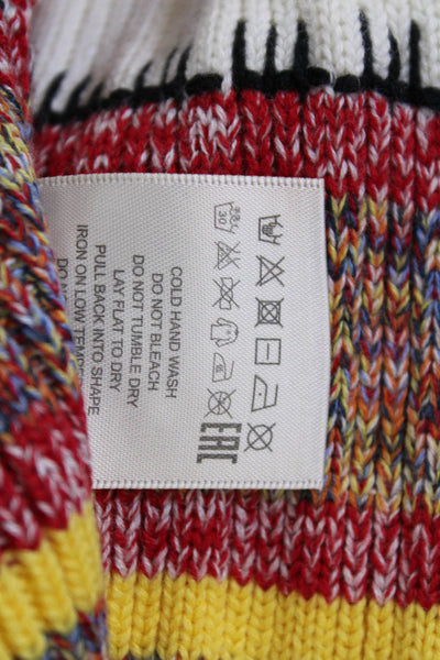 Les Coyotes De Paris Womens Sleeveless Collared Knit Top White Red Size 2XS