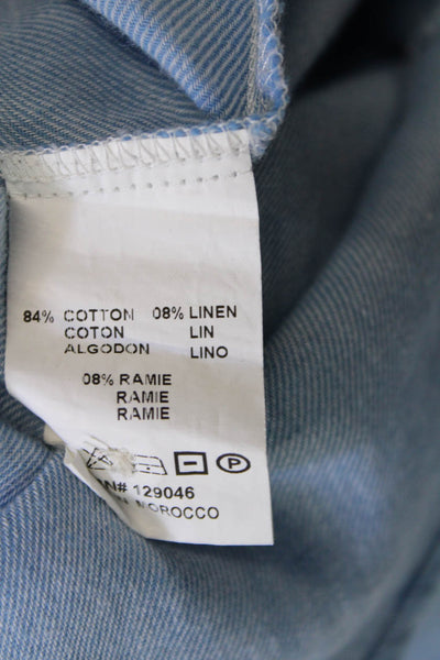What Goes Around Comes Around Womens Button Front Shirt Blue Cotton Size Small