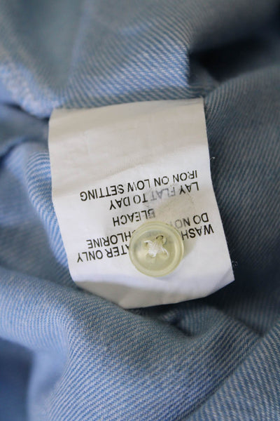What Goes Around Comes Around Womens Button Front Shirt Blue Cotton Size Small