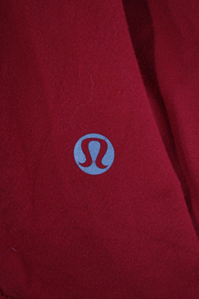 Lululemon Womens Long Sleeve V-neck Button Lined Athletic Top Red Size S
