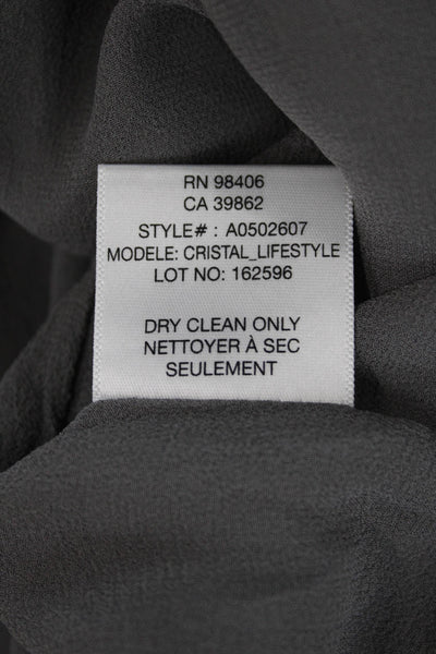 Theory Womens Textured Sleeveless Scoop Neck Tie Front Mini Dress Gray Size 0