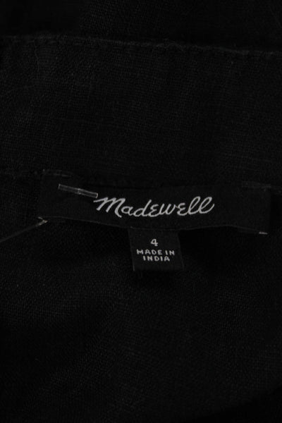 Madewell Womens Cotton Square Neck Spaghetti Strap Lined Tunic Tank Top Black Si