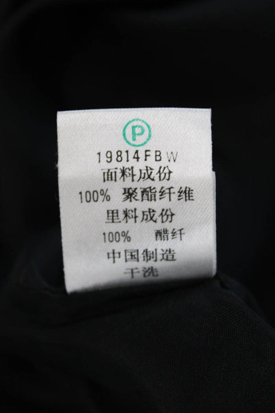 Ports International Womens Textured Square Neck Zip Mini Dress Black Size 06