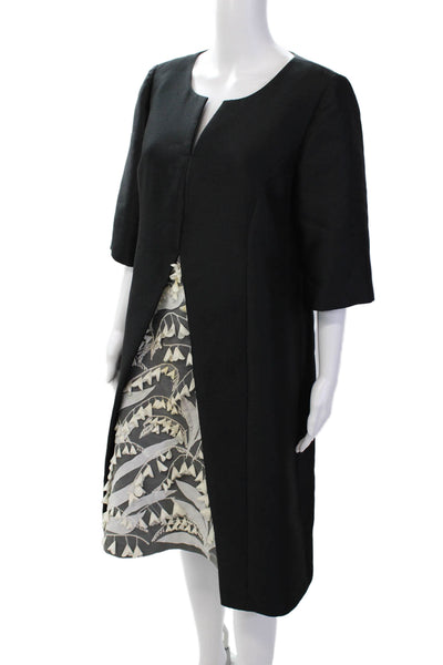 Lee Anderson Couture Womens Short Sleeve Zippered Knee Length Dress Black Size 8