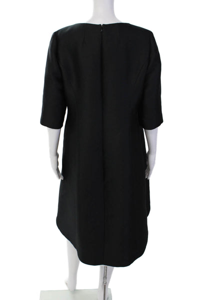 Lee Anderson Couture Womens Short Sleeve Zippered Knee Length Dress Black Size 8