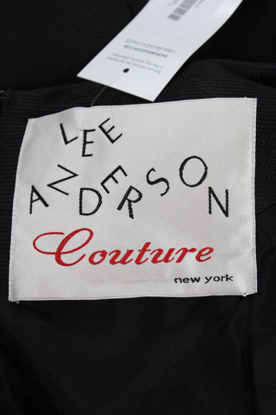 Lee Anderson Couture Womens Short Sleeve Zippered Knee Length Dress Black Size 8