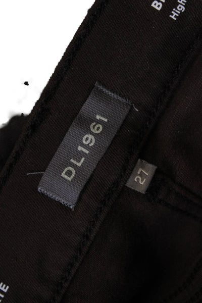 DL1961 Womens High Rise Bridget Boot Cut Crop Jeans Brown Cotton Size 27