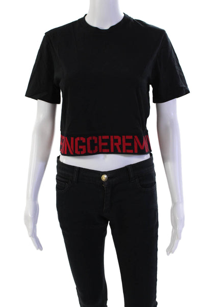 Opening Ceremony Womens Cotton Elasticated Short Sleeve T Shirt Black Size XS