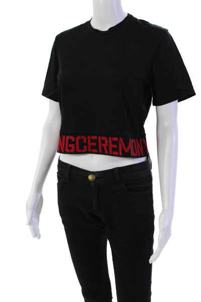 Opening Ceremony Womens Cotton Elasticated Short Sleeve T Shirt Black Size XS