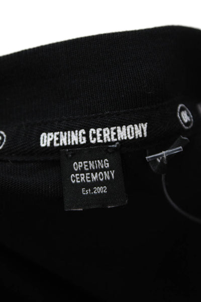 Opening Ceremony Womens Cotton Elasticated Short Sleeve T Shirt Black Size XS