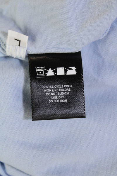 Kondi Womens Cotton Crew Neck Short Sleeve Cropped T-Shirt Powder Blue Size L