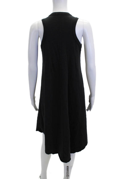 Leallo Women's Scoop Neck Sleeveless Midi T-Shirt Dress Black Size S