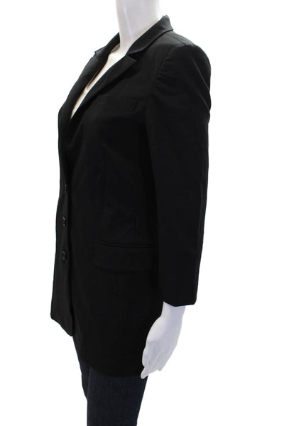 Elizabeth and James Long Sleeve Lined Button Pleated Blazer Black Size M