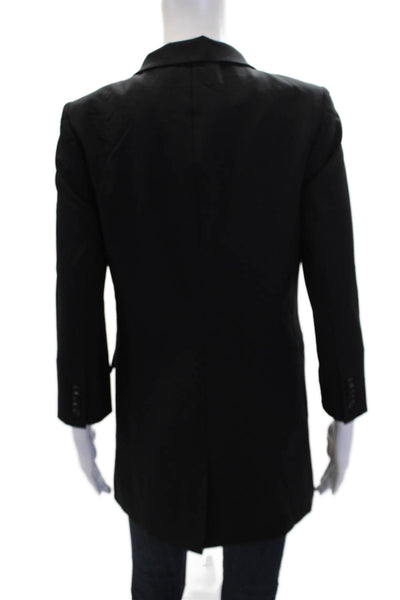 Elizabeth and James Long Sleeve Lined Button Pleated Blazer Black Size M