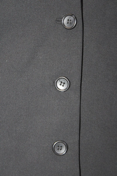 Elizabeth and James Long Sleeve Lined Button Pleated Blazer Black Size M