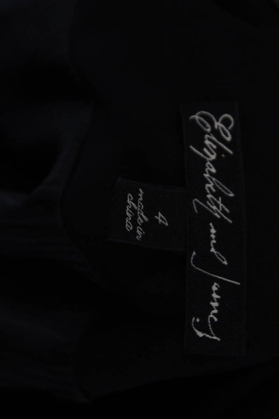 Elizabeth and James Long Sleeve Lined Button Pleated Blazer Black Size M