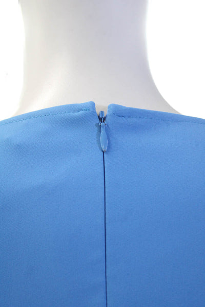 Shoshanna Womens V-Neck Long Sleeve Pencil Knee Length Dress Blue Size 2