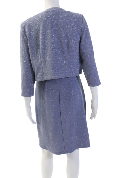 SLNY Womens Boat Neck Sleeveless Knee Length Pencil Dress Set Blue Size 8P