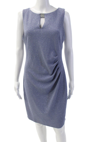 SLNY Womens Boat Neck Sleeveless Knee Length Pencil Dress Set Blue Size 8P