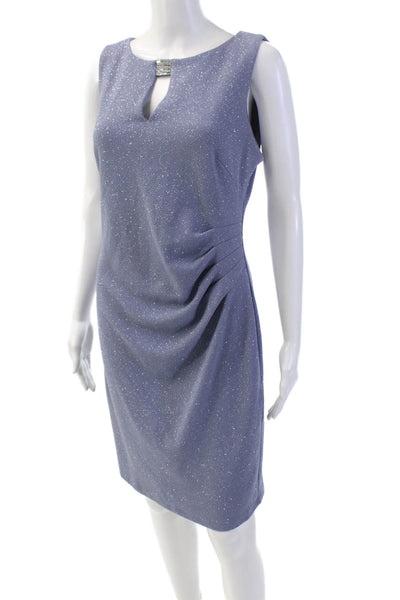 SLNY Womens Boat Neck Sleeveless Knee Length Pencil Dress Set Blue Size 8P