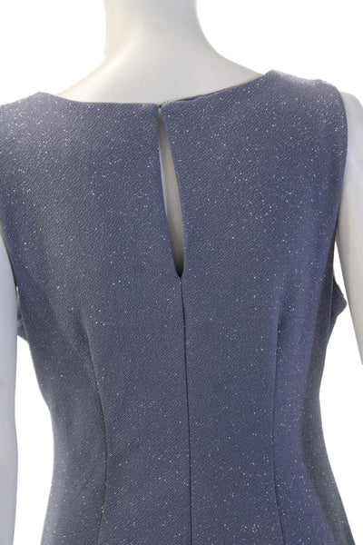 SLNY Womens Boat Neck Sleeveless Knee Length Pencil Dress Set Blue Size 8P