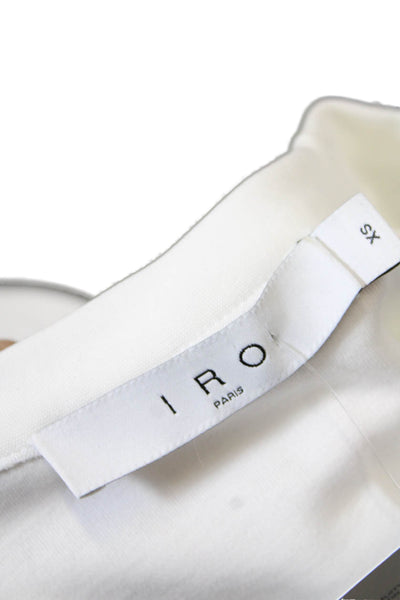 IRO Womens Short Sleeve Crew Neck Basic Cropped Top Solid White Size XS