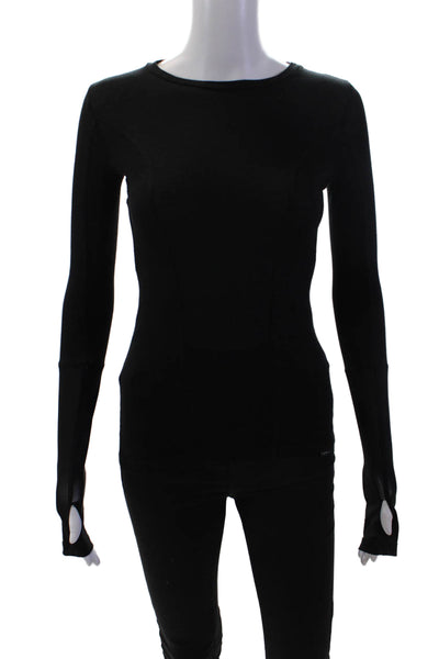 KORAL ACTIVEWEAR Womens Cutout Back Detail Long Sleeve Top Black Size XS