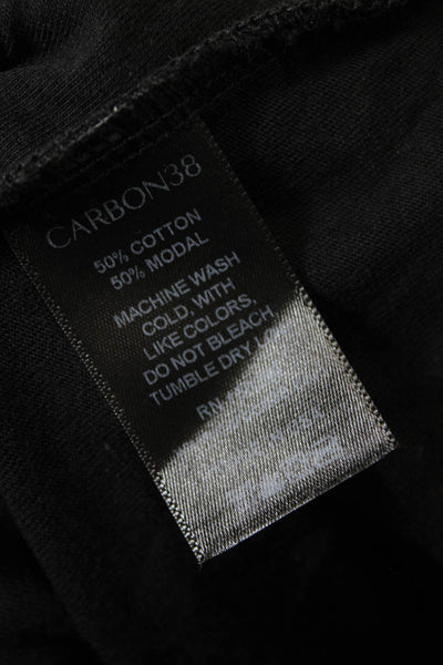 Carbon38 Womens Cotton Crew Neck Tie Waist Detail Crop Top Black Size XS