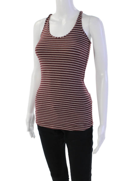 Lululemon Womens Sleeveless Scoop Neck Stripe Tank Top Brown Size S
