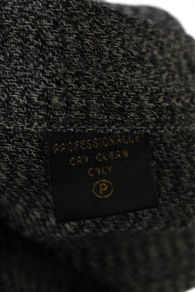 Donna Karan New York Womens Wool Pocketed Button Down Shirt Gray Size L