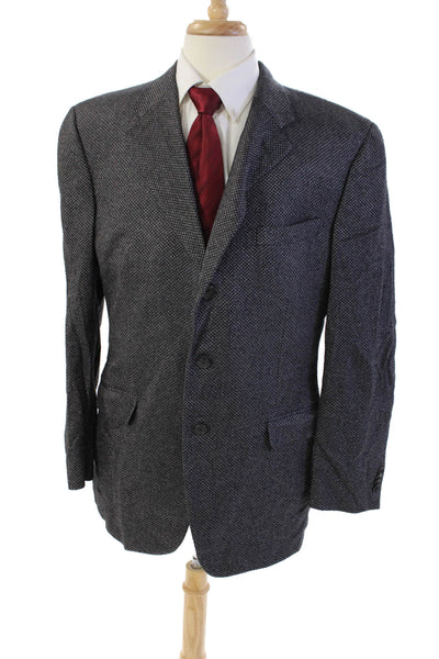 Corneliani Mens Cashmere Three Buttoned Lined Pocketed Suit Jacket Gray Size 40