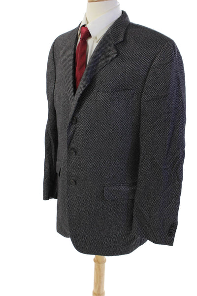 Corneliani Mens Cashmere Three Buttoned Lined Pocketed Suit Jacket Gray Size 40