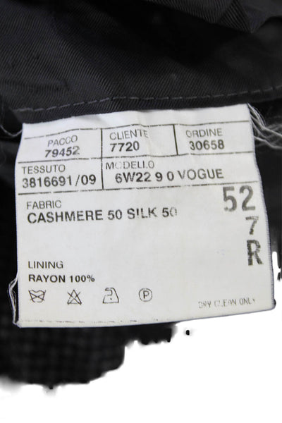 Corneliani Mens Cashmere Three Buttoned Lined Pocketed Suit Jacket Gray Size 40