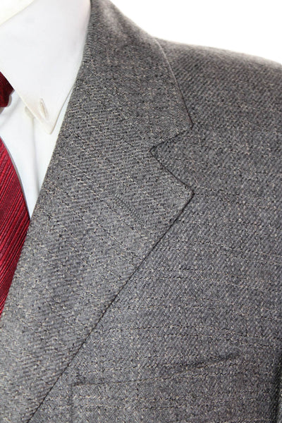 John W. Nordstrom Mens Wool Three Button Notched Collar Suit Jacket Gray Size 42