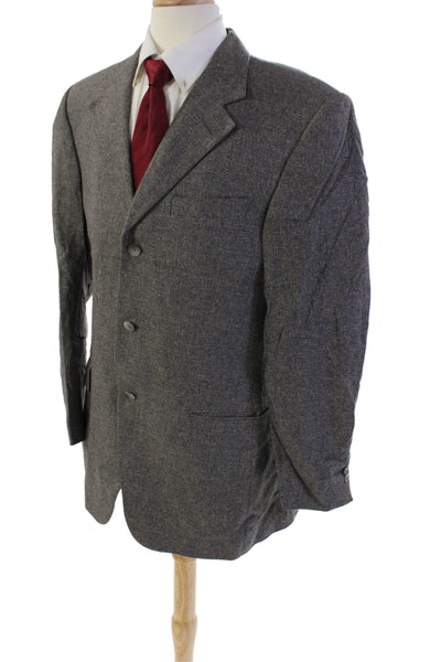 John W. Nordstrom Mens Wool Three Button Notched Collar Suit Jacket Gray Size 42