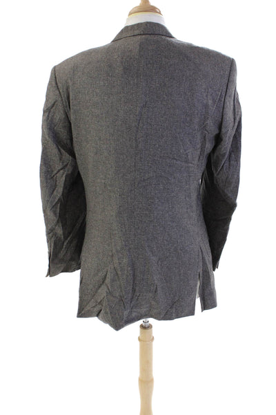 John W. Nordstrom Mens Wool Three Button Notched Collar Suit Jacket Gray Size 42