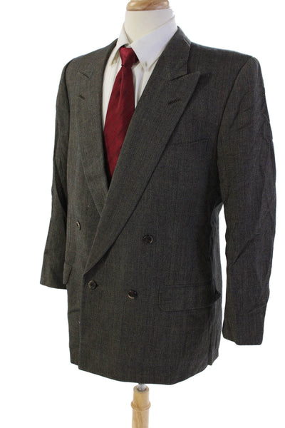 Ermenegildo Zegna Mens Wool Double Breasted Lined Suit Jacket Gray Size 40